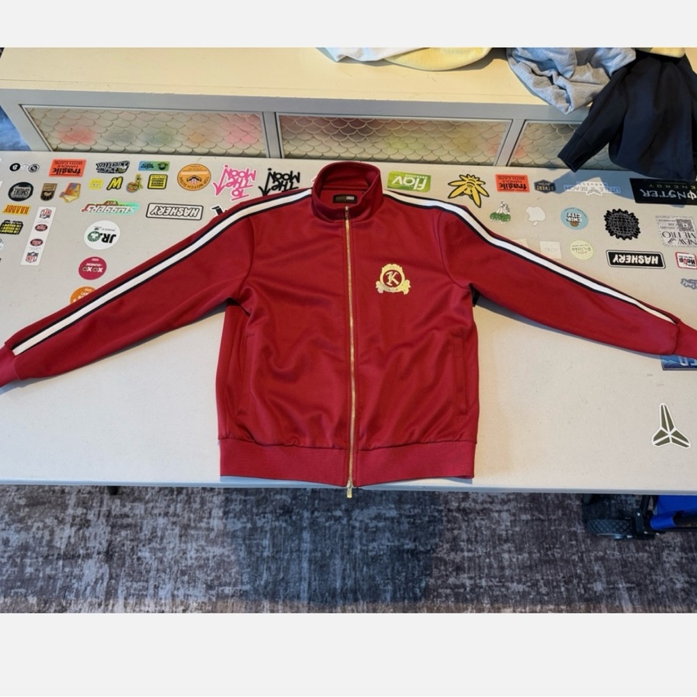 Kith x Bergdorf Goodman Collab Zip Up Track Jacket Scarlet Red Size XS Mens